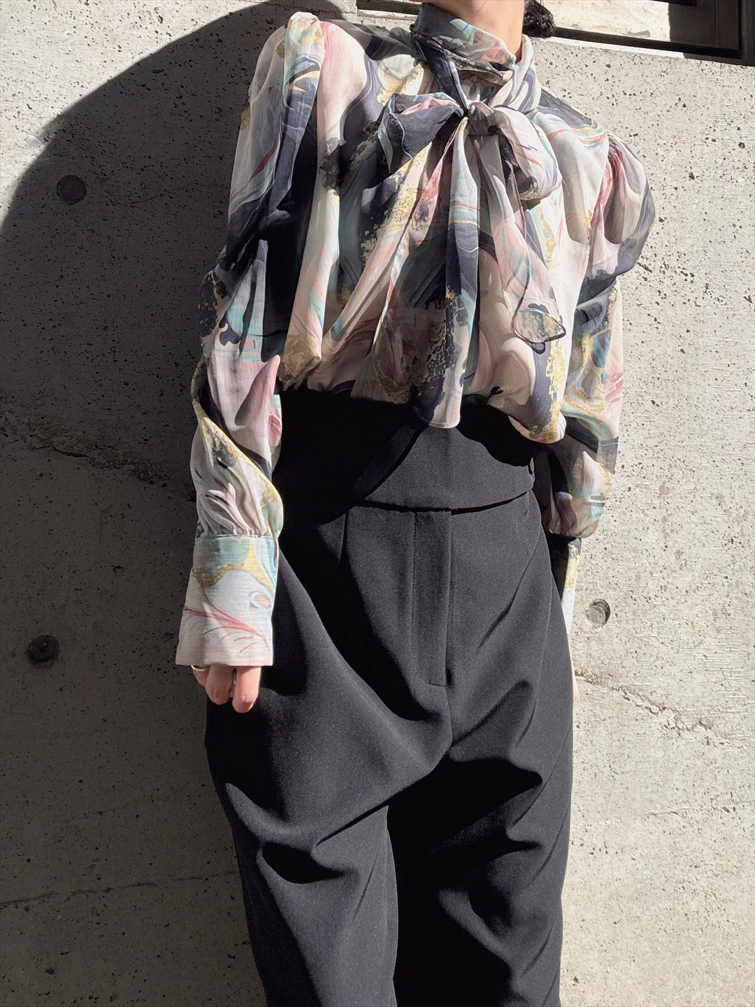 waist button wide pants