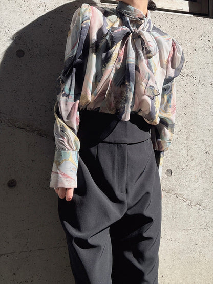waist button wide pants