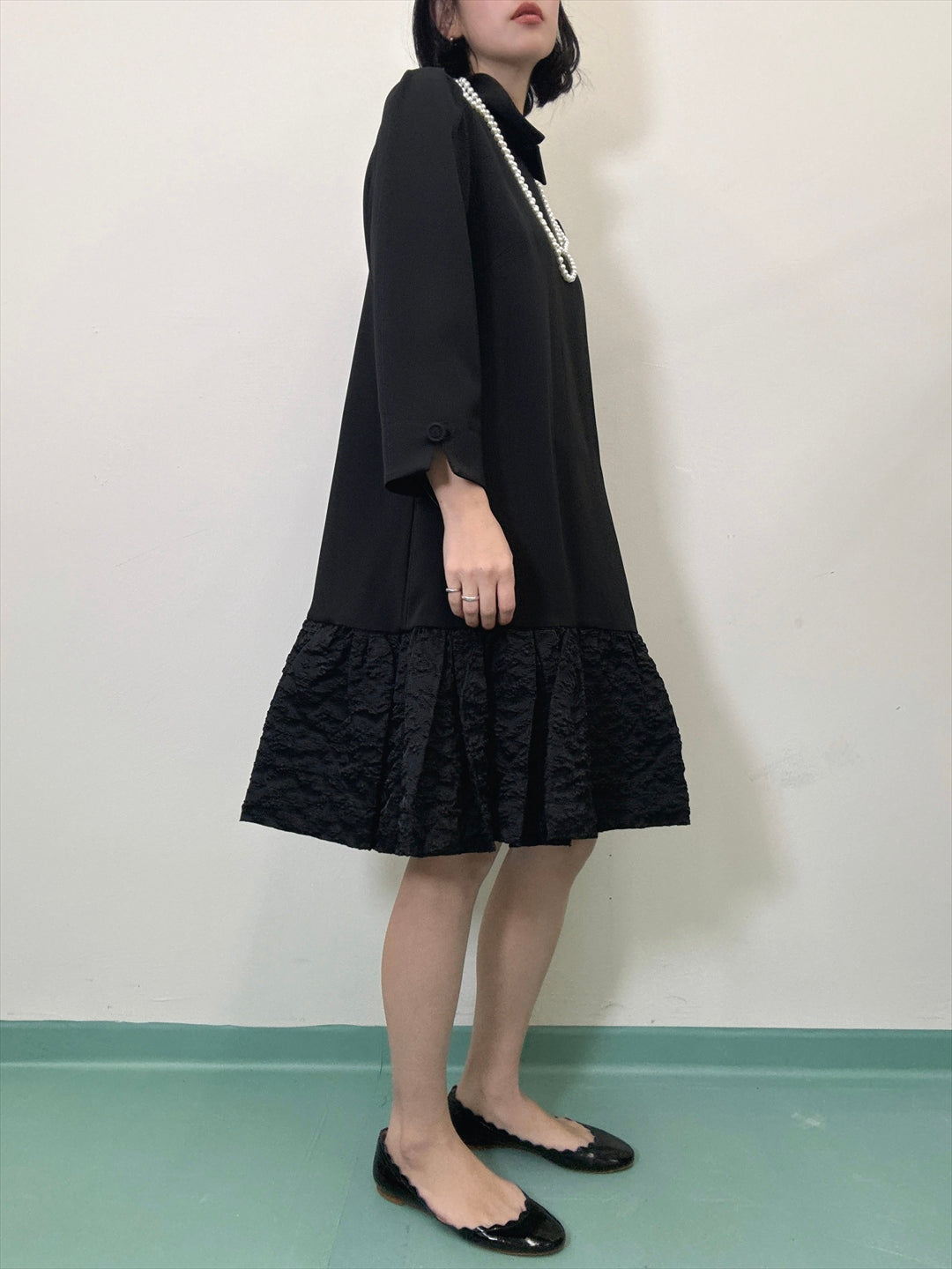 hem switching frills onepiece
