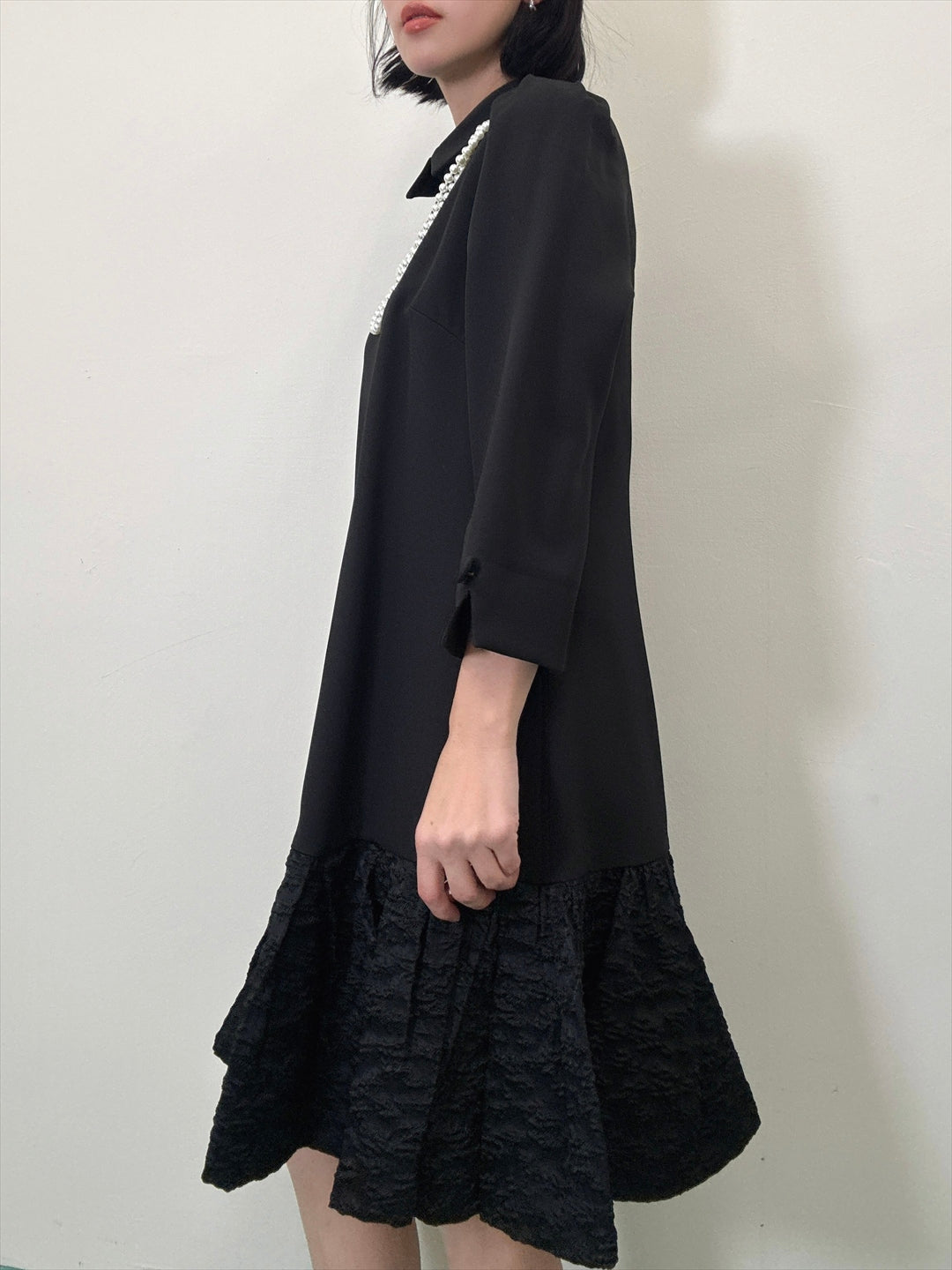 hem switching frills onepiece
