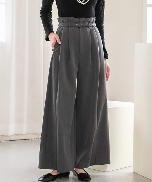 waist belt wide pants