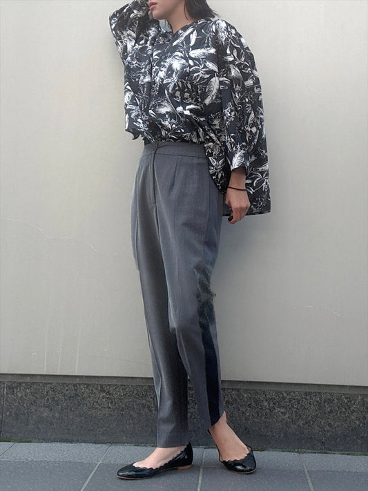 side satin center press pants