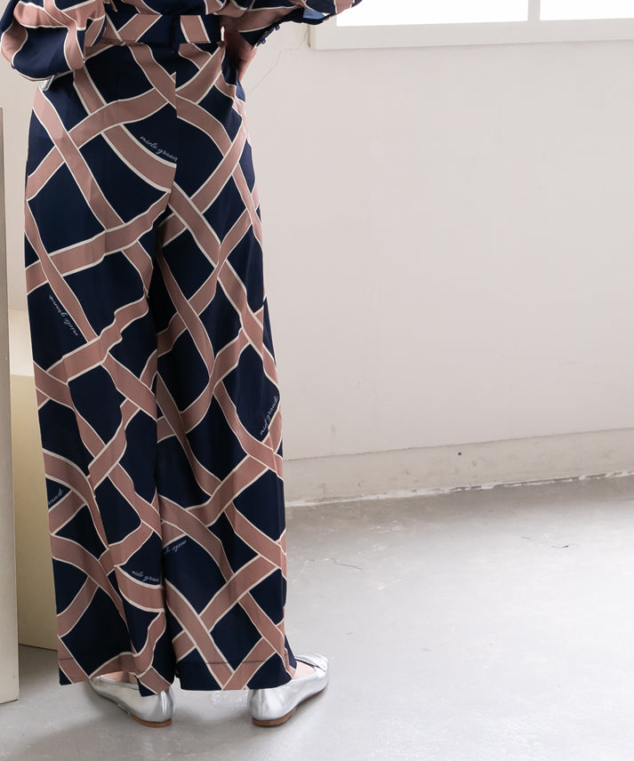 ribbon pattern printed pants