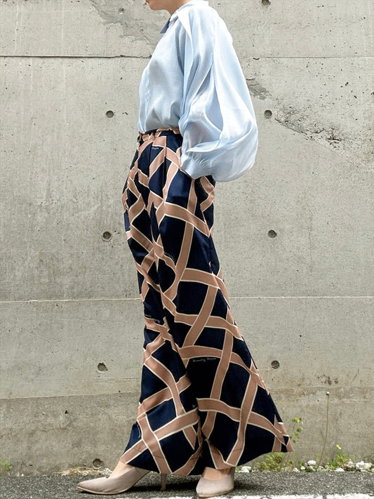 ribbon pattern printed pants