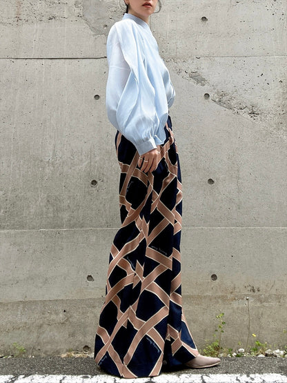 ribbon pattern printed pants