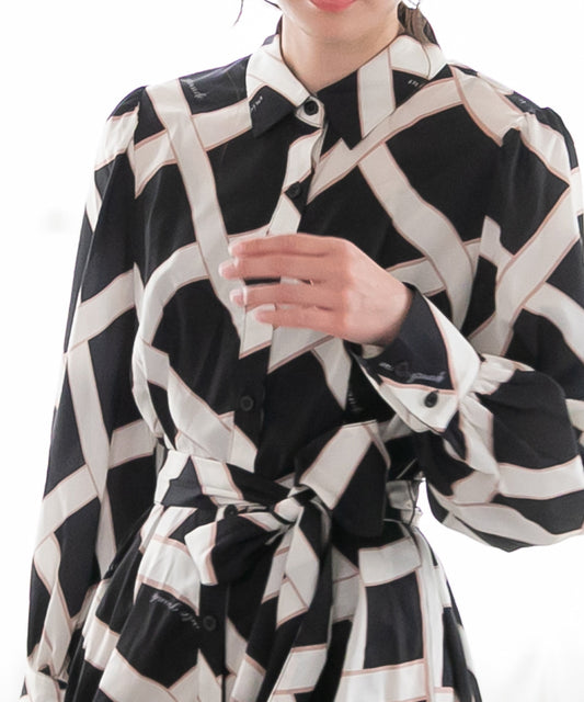 ribbon pattern print onepiece