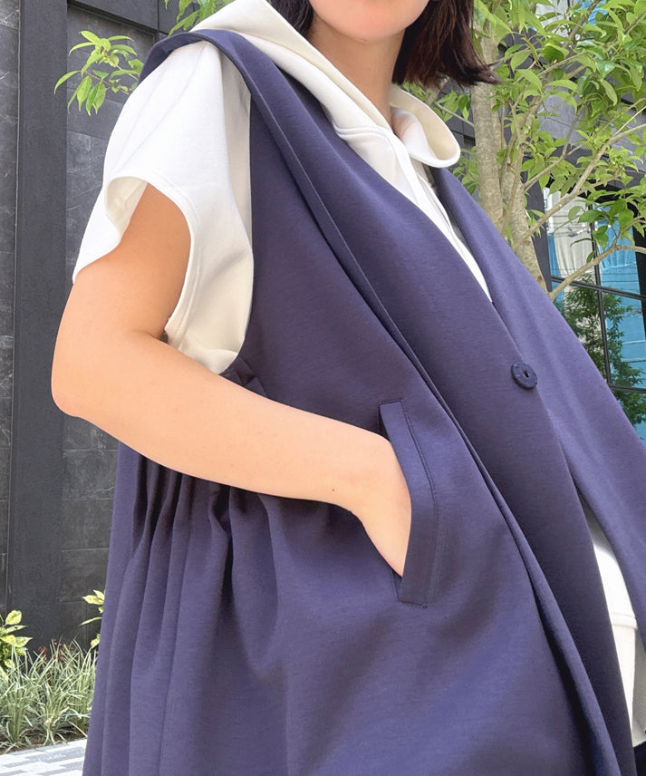 waist side gather gilet