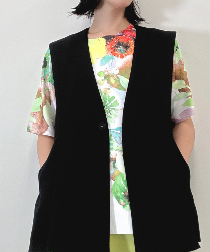 waist side gather gilet