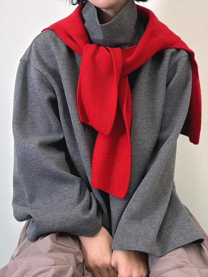 sleeve flare long sleeve high neck cut and sew