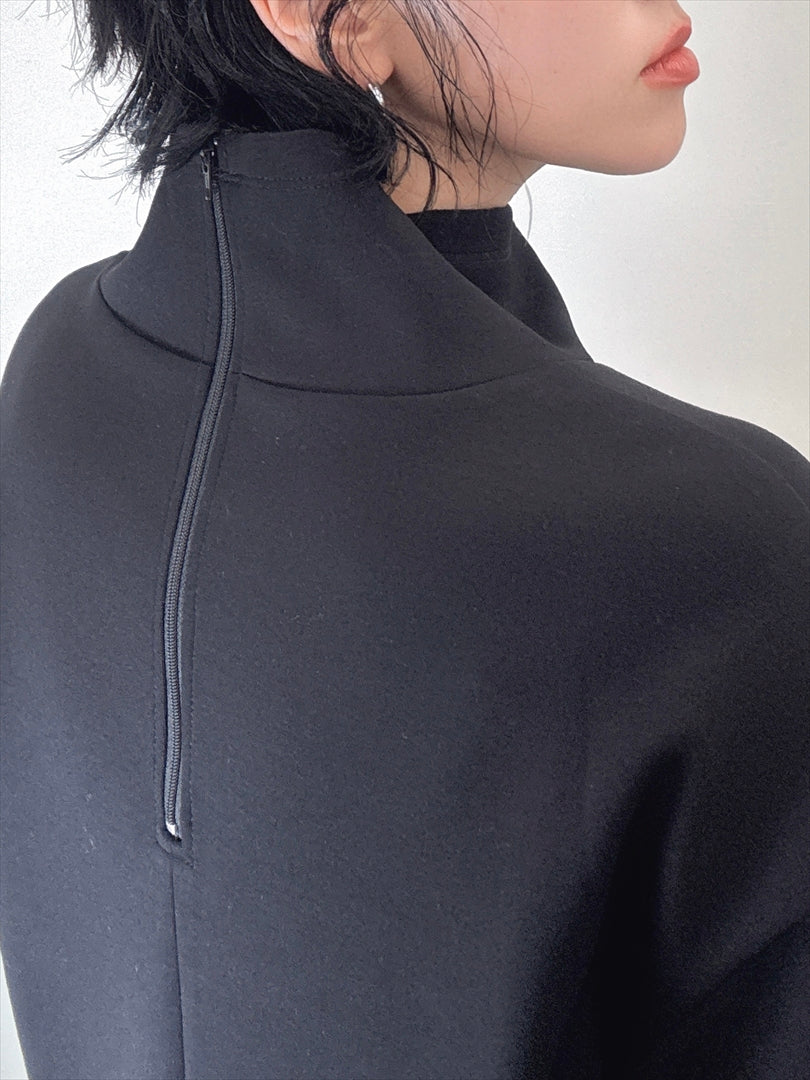 sleeve flare long sleeve high neck cut and sew