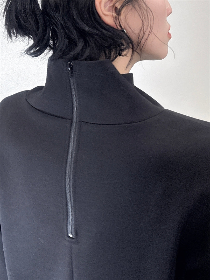 sleeve flare long sleeve high neck cut and sew