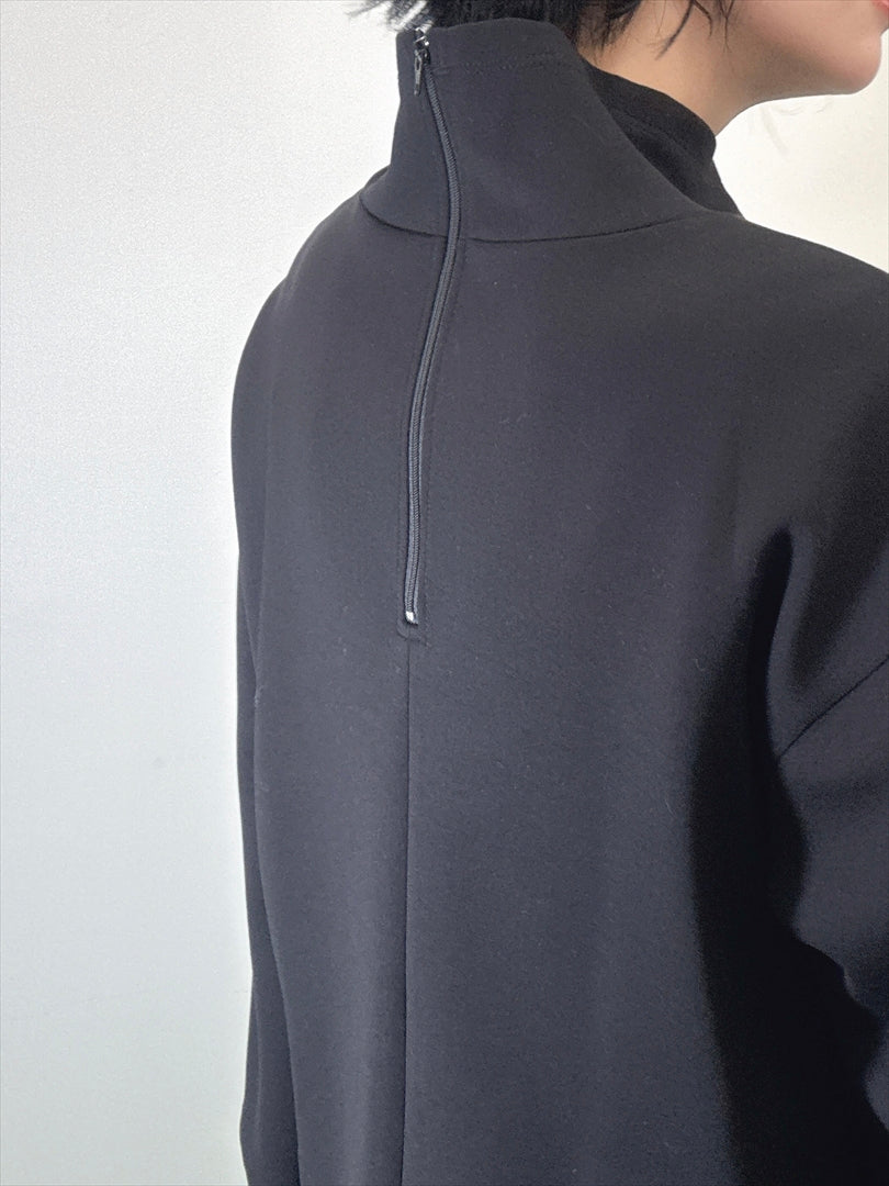 sleeve flare long sleeve high neck cut and sew