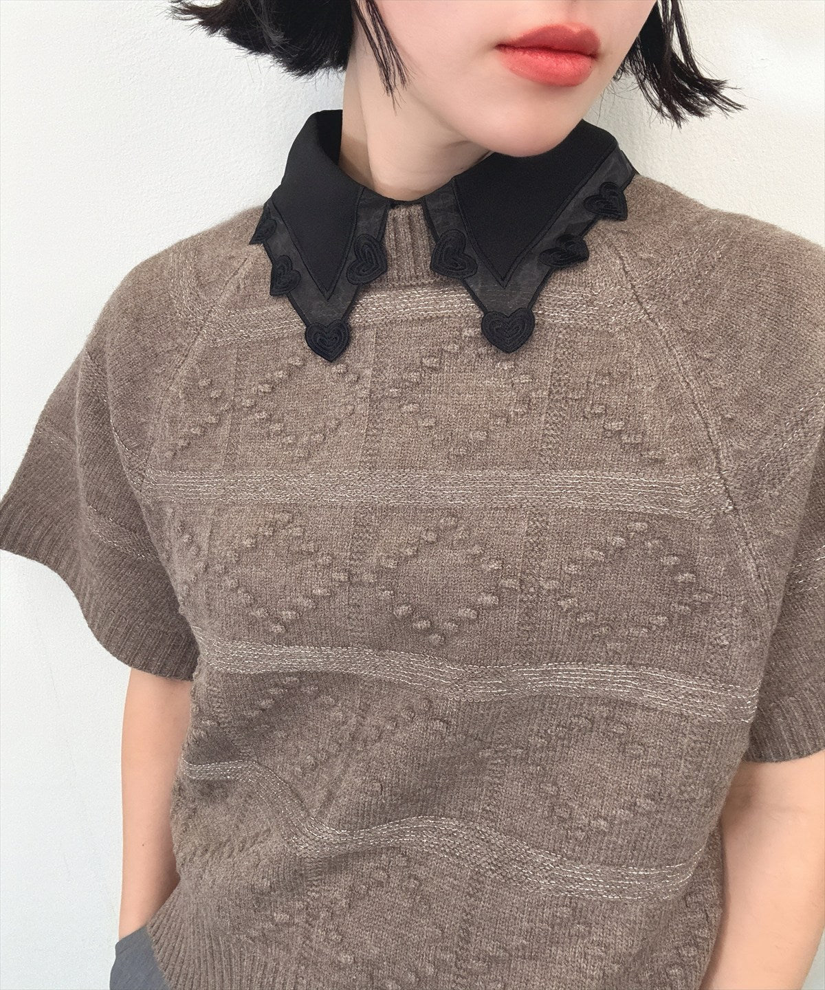 see through heart false collar