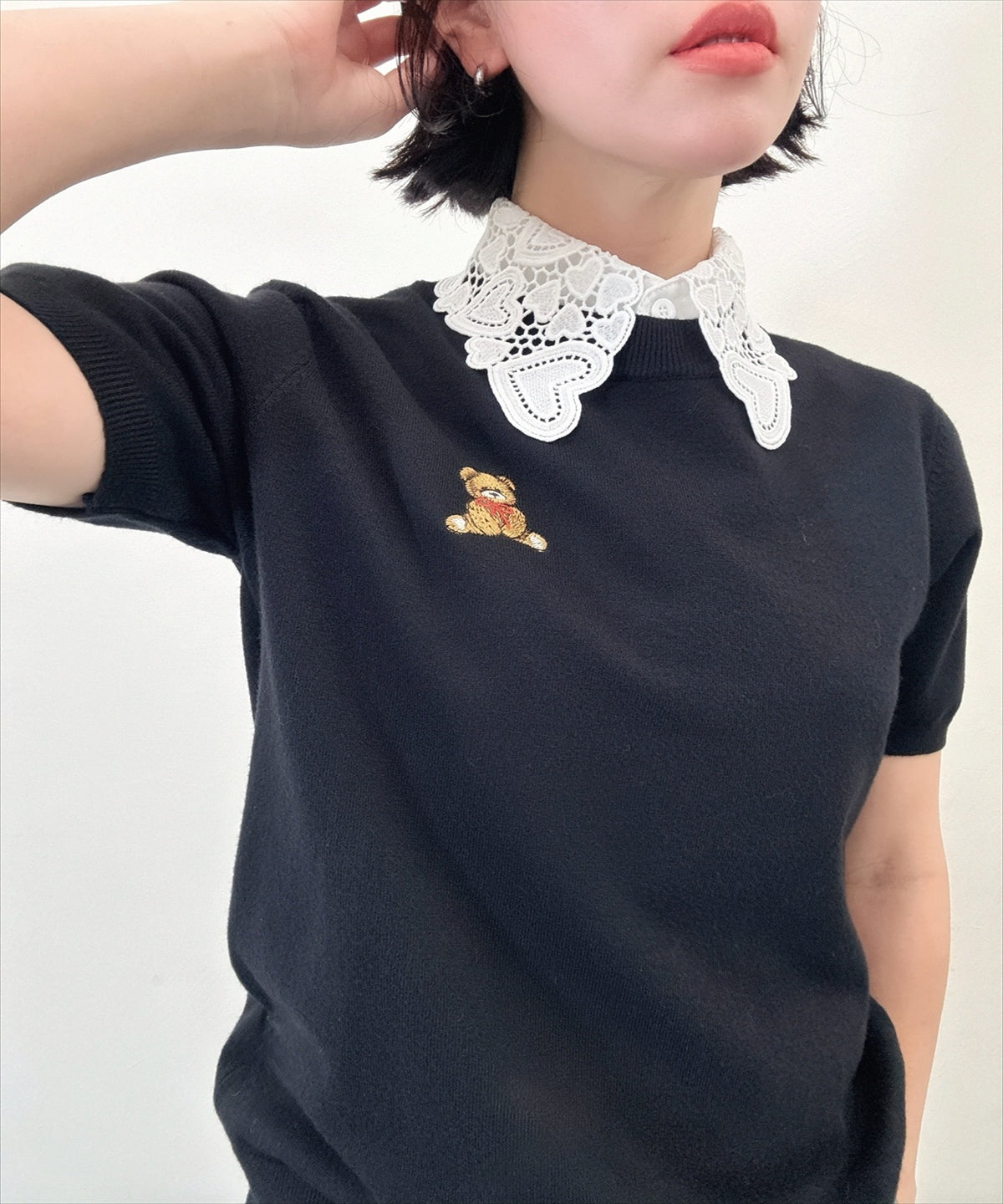 heart lace false collar