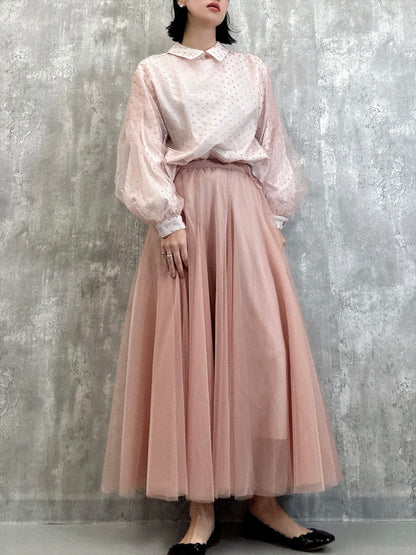 dot organdy blouse