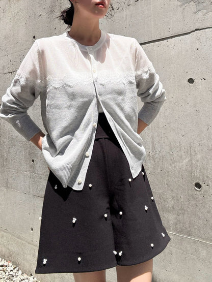 short pants with pearl