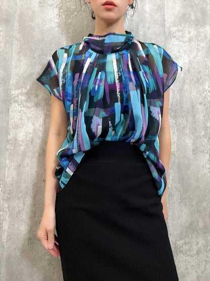 paint patterm blouse