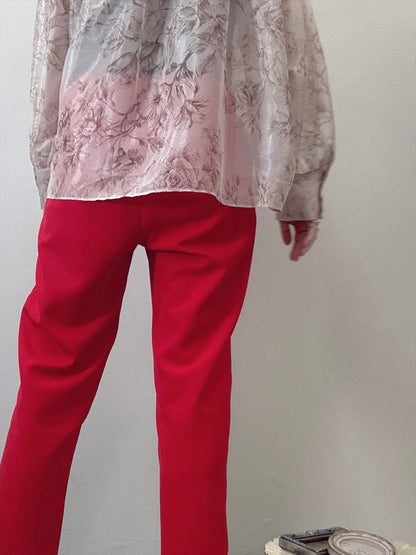 drawing patterned bow tie blouse