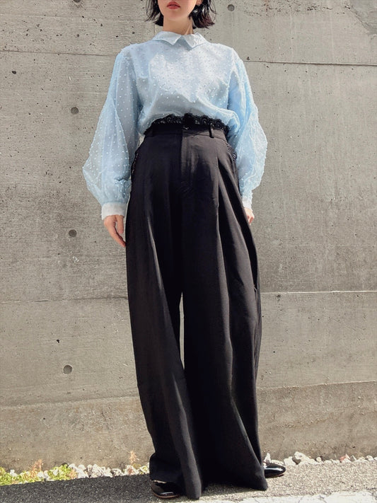 waist lace wide pants