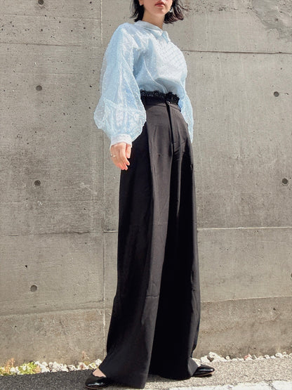waist lace wide pants