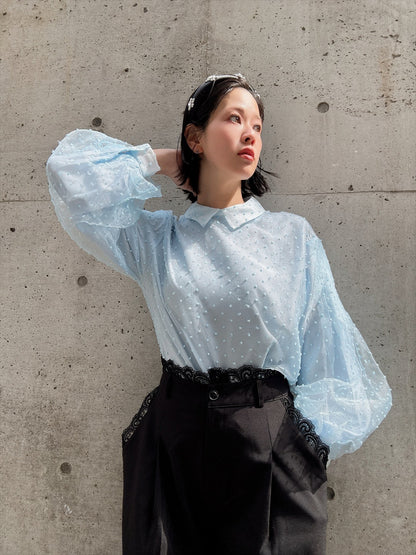 waist lace wide pants