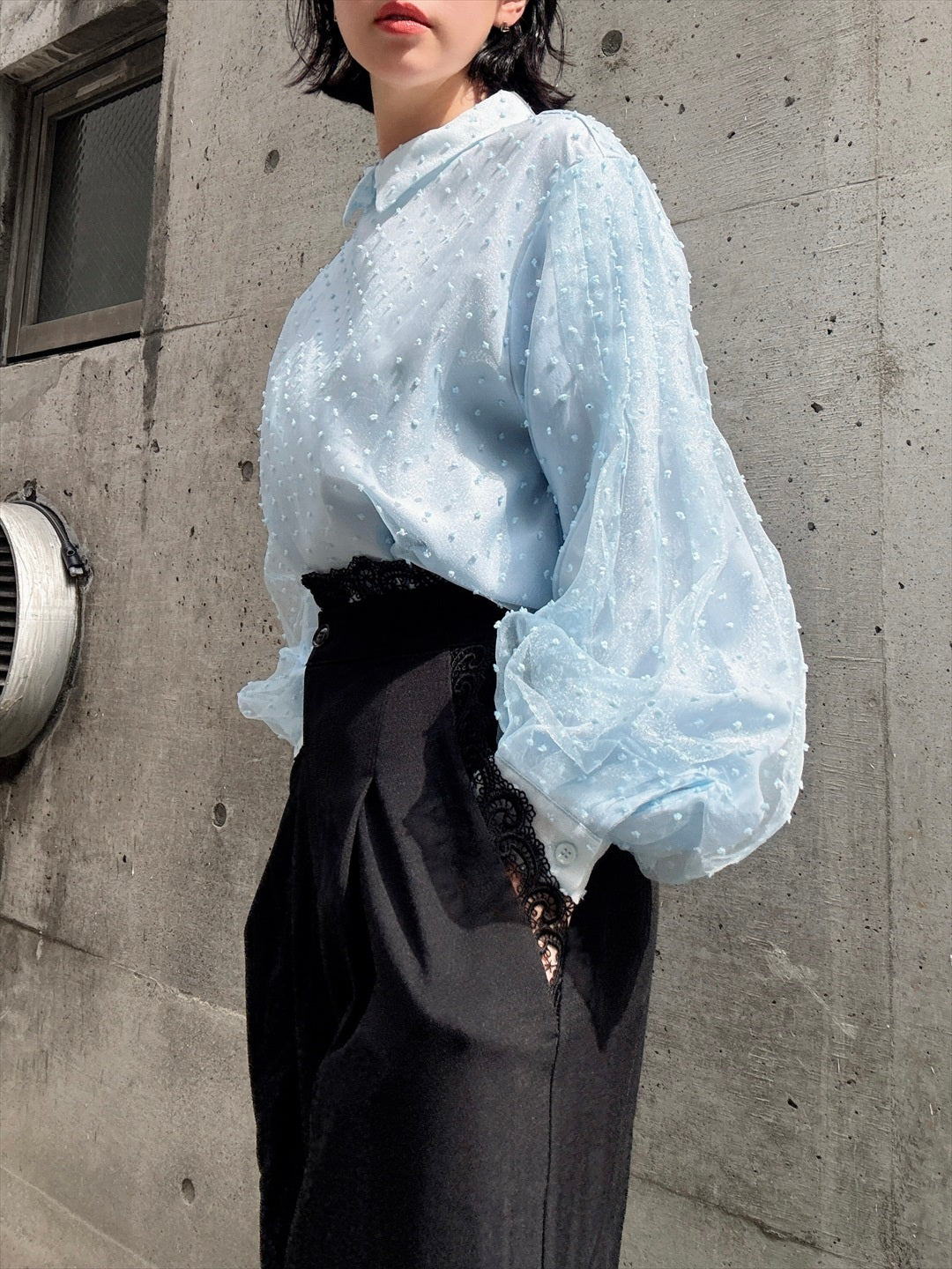 waist lace wide pants