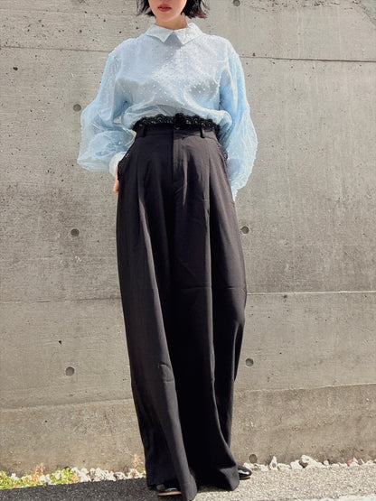 waist lace wide pants