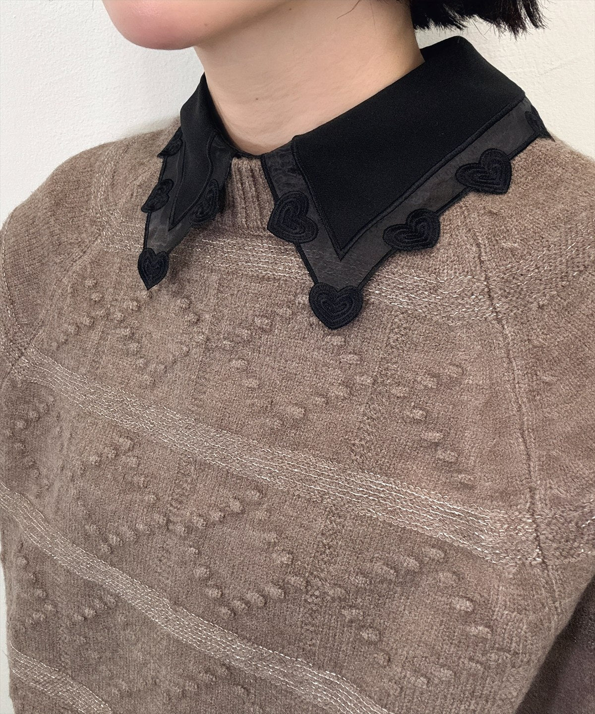 see through heart false collar