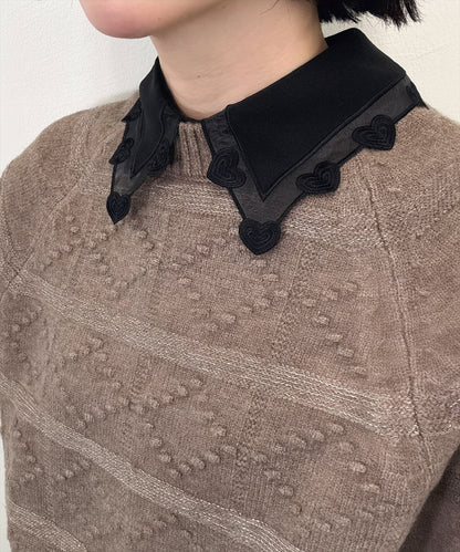 see through heart false collar