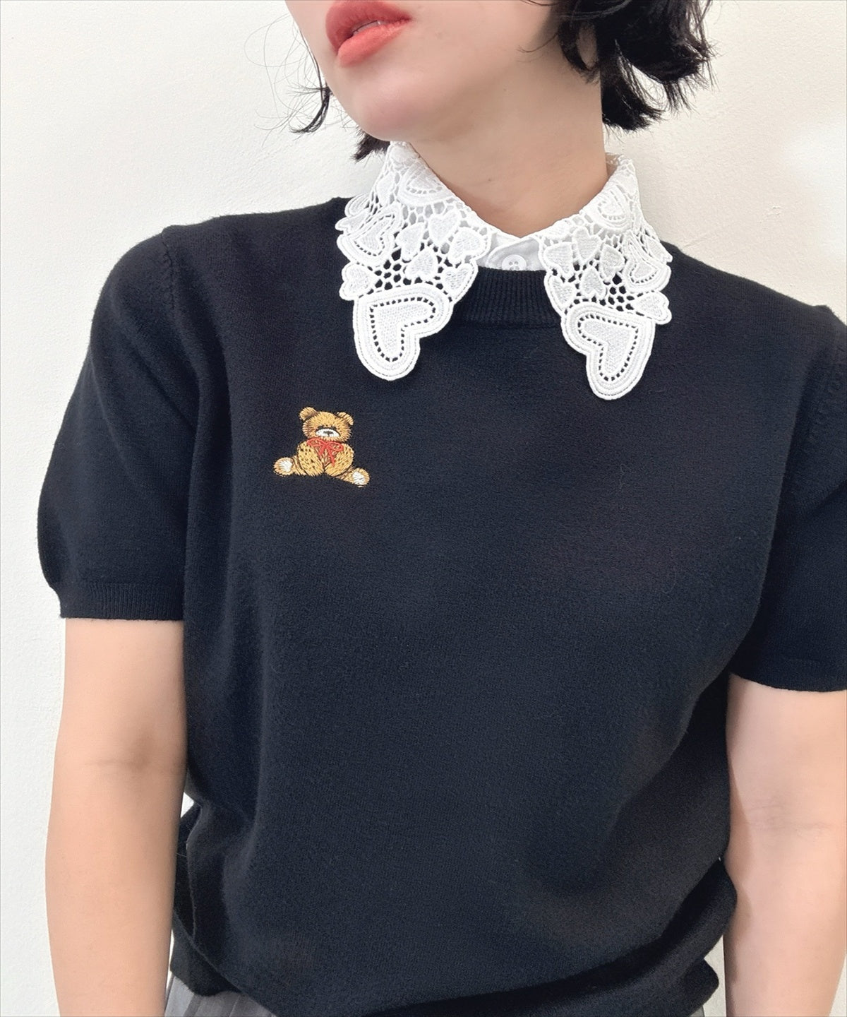 heart lace false collar