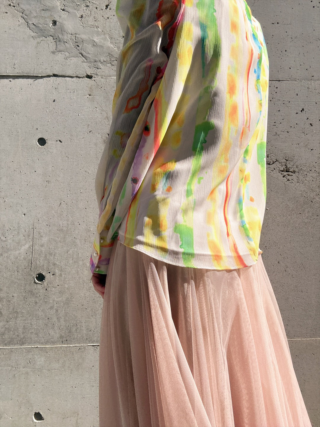 aurora paint bow tie blouse