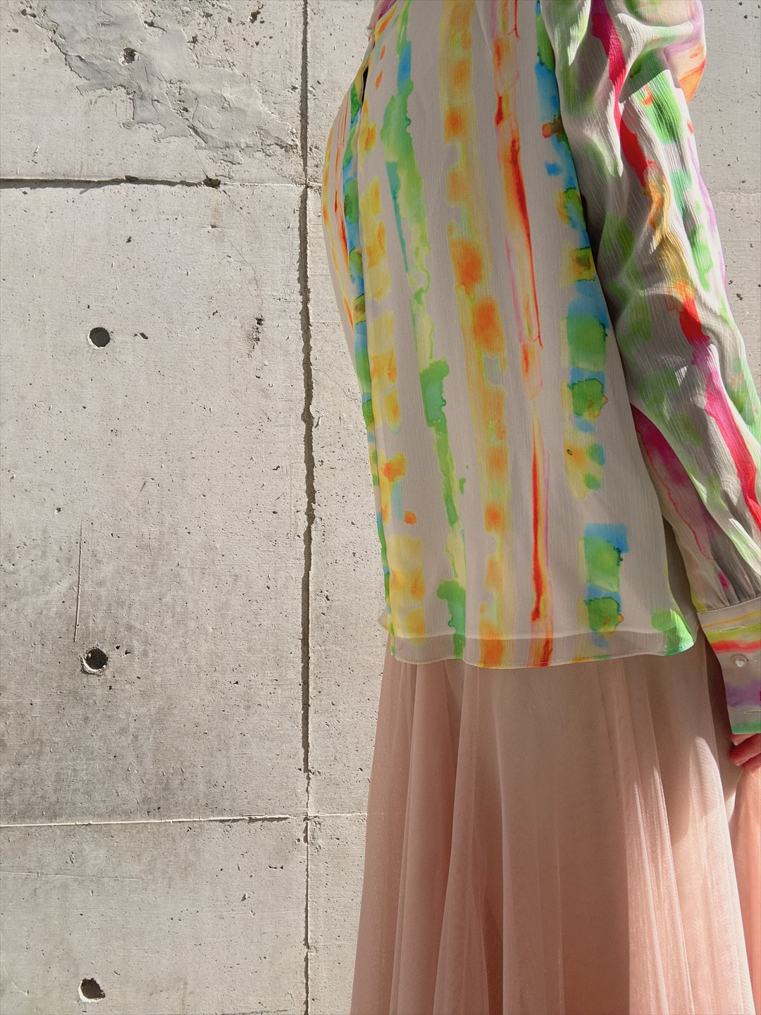 aurora paint bow tie blouse
