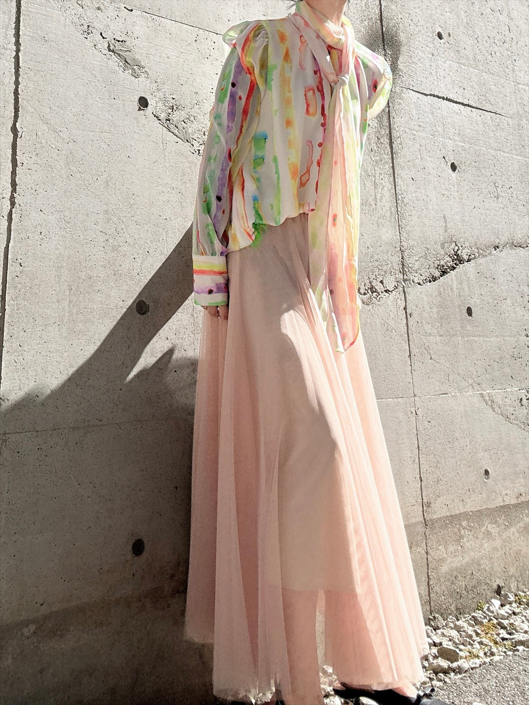 aurora paint bow tie blouse
