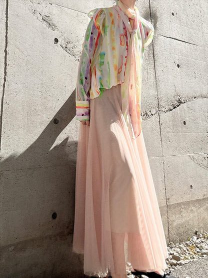 aurora paint bow tie blouse