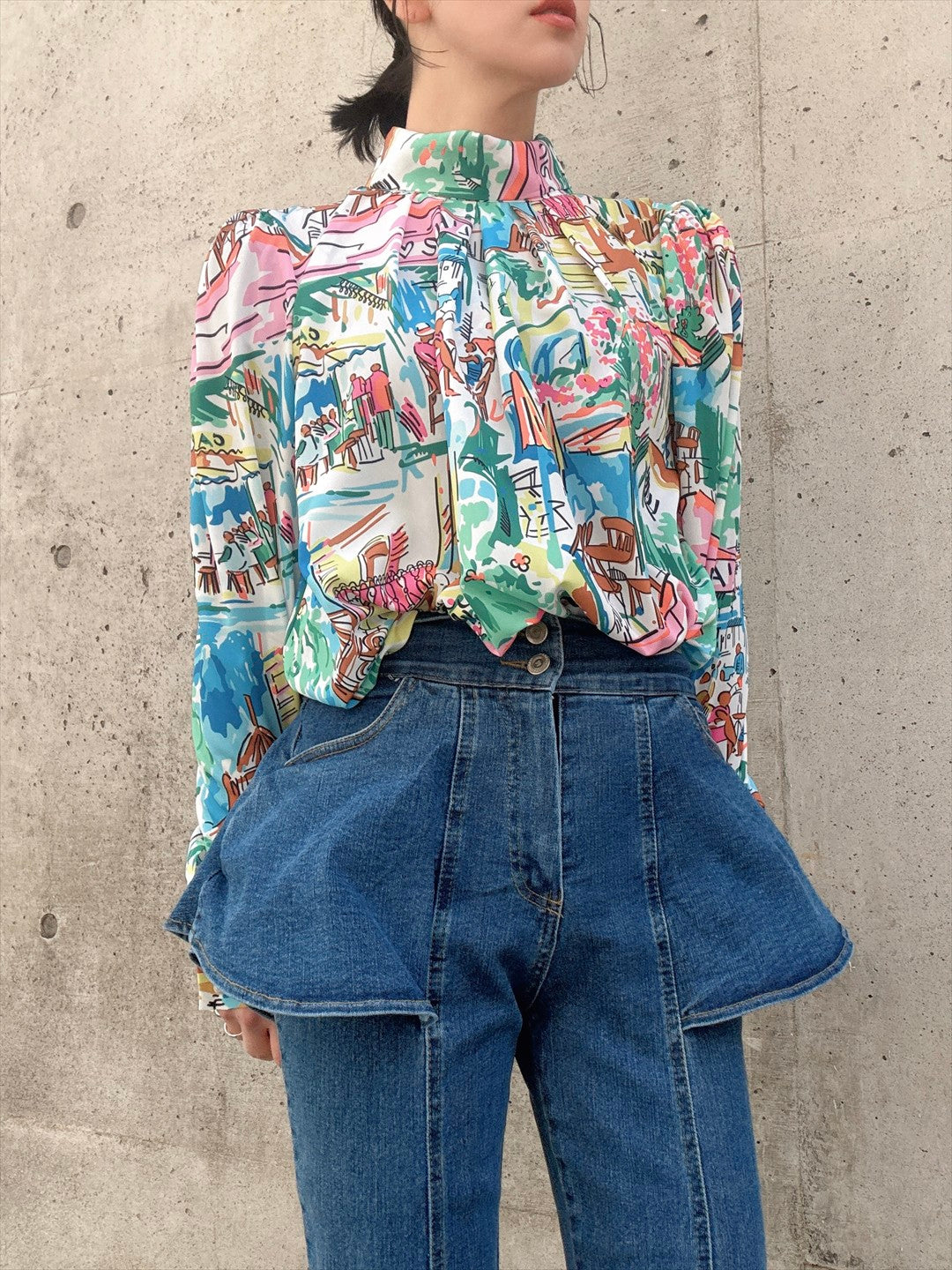 european cafe sketch blouse