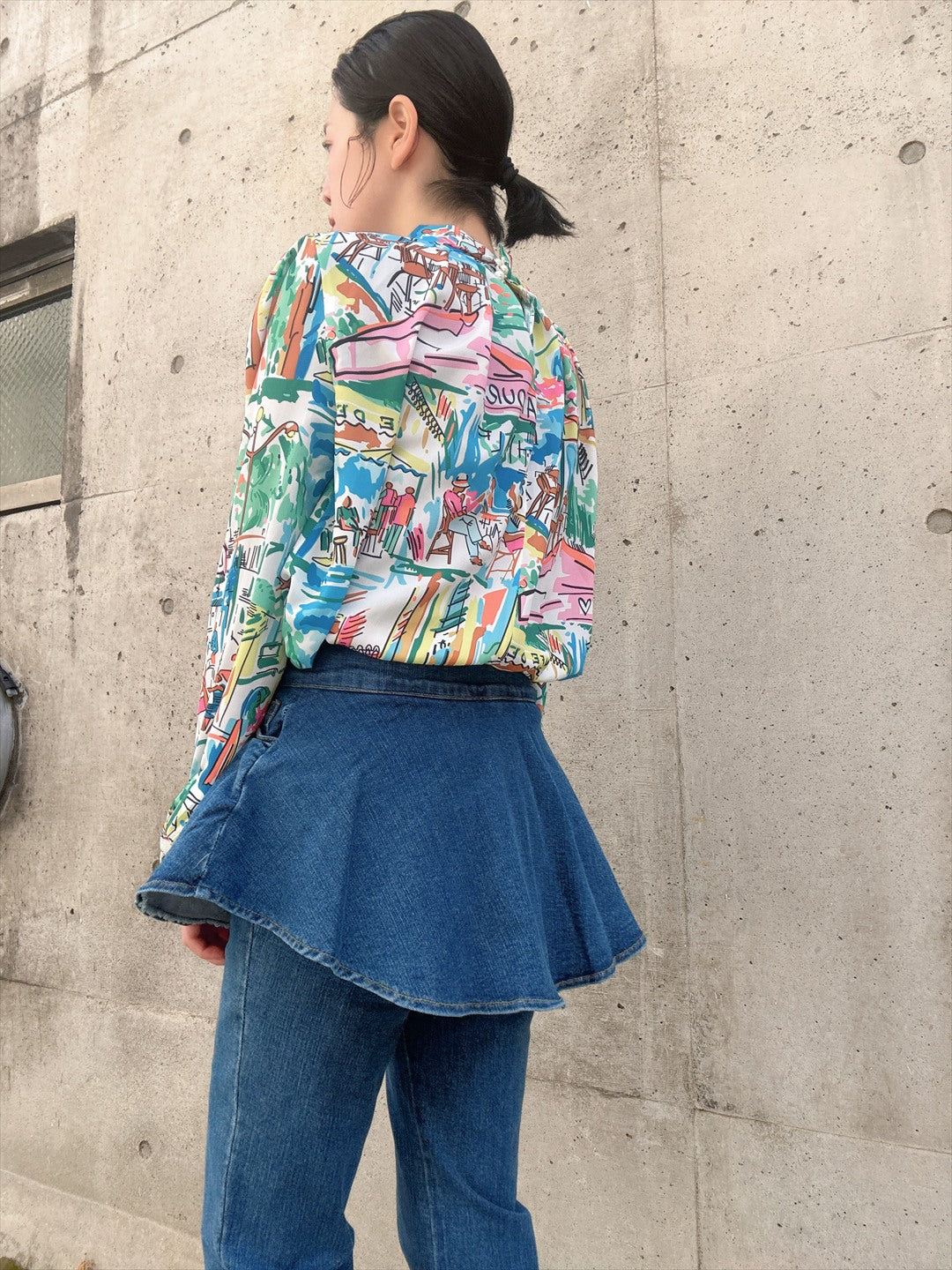 european cafe sketch blouse