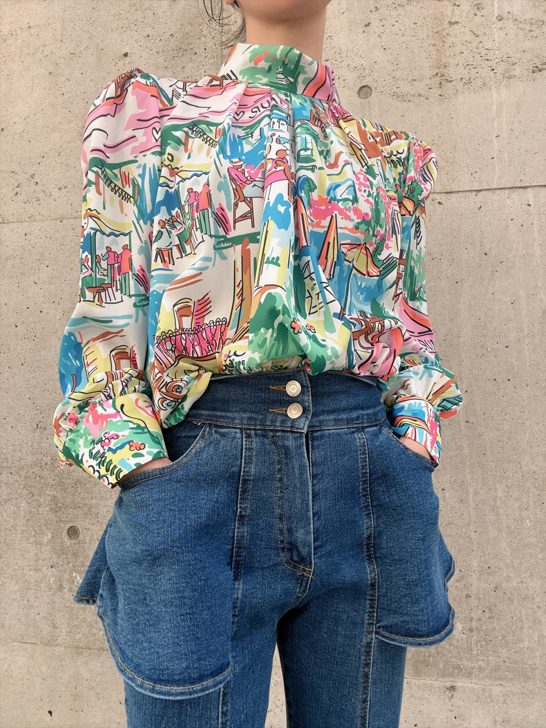 european cafe sketch blouse