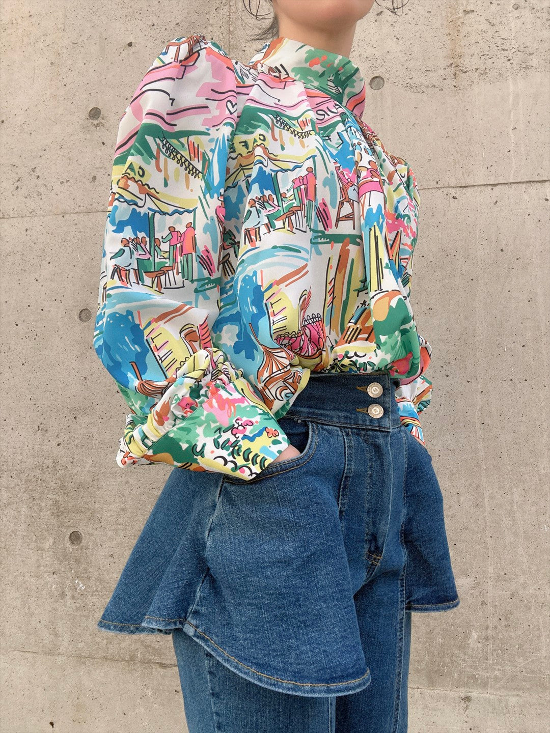 european cafe sketch blouse