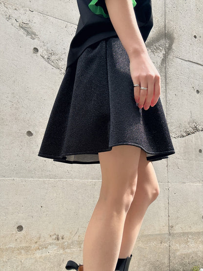 glitter pleated mini skirt