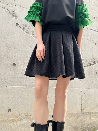 glitter pleated mini skirt