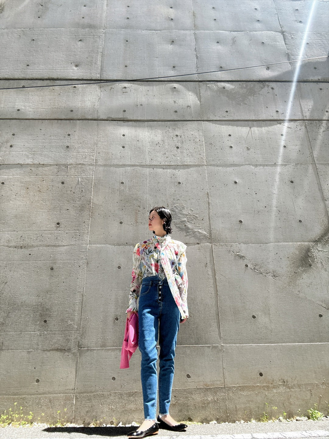 floral print bow tie blouse