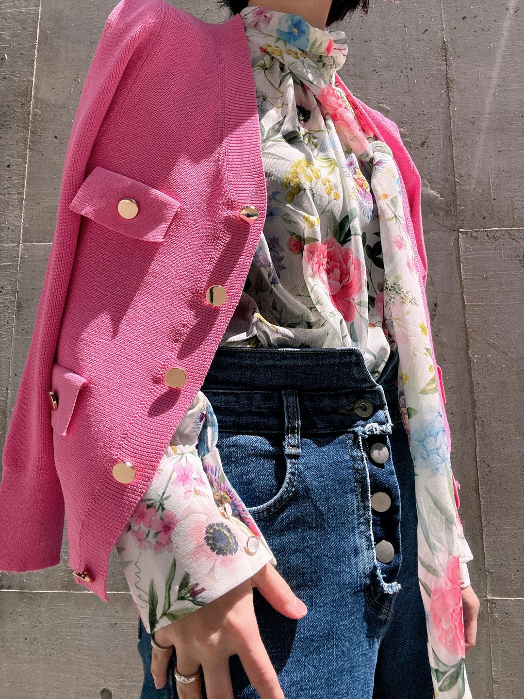 floral print bow tie blouse