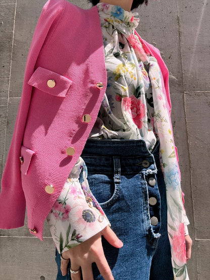 floral print bow tie blouse