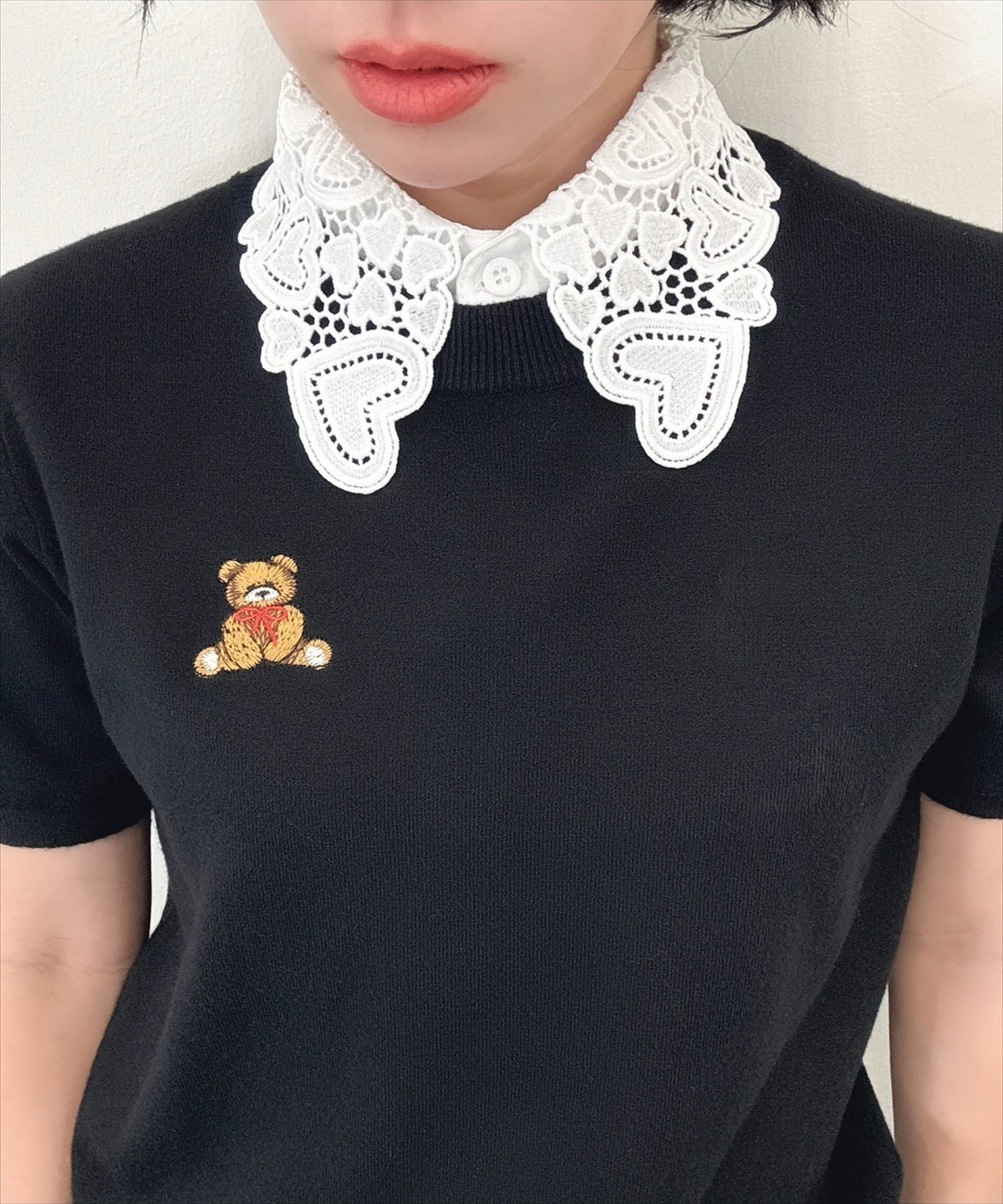 heart lace false collar