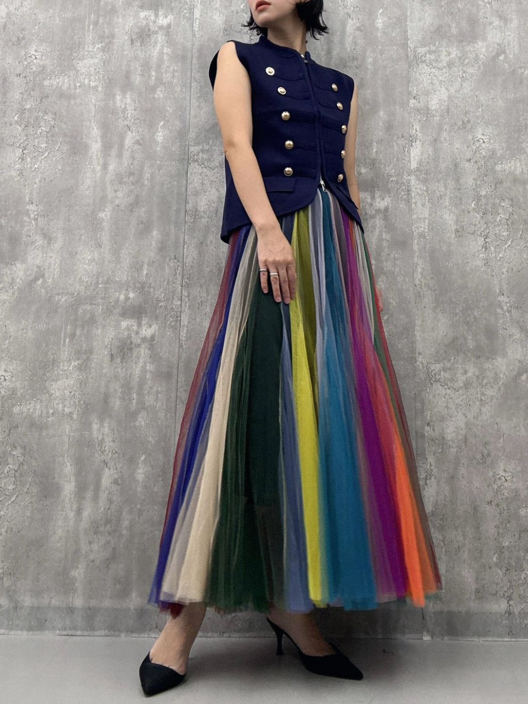 multi color tulle skirt