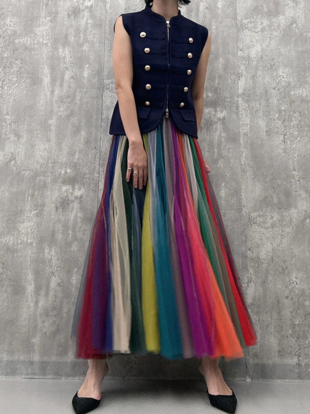 multi color tulle skirt