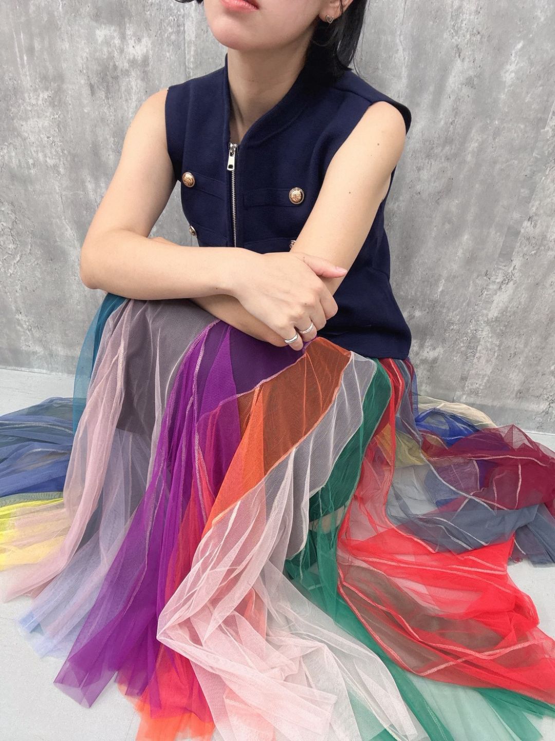 multi color tulle skirt