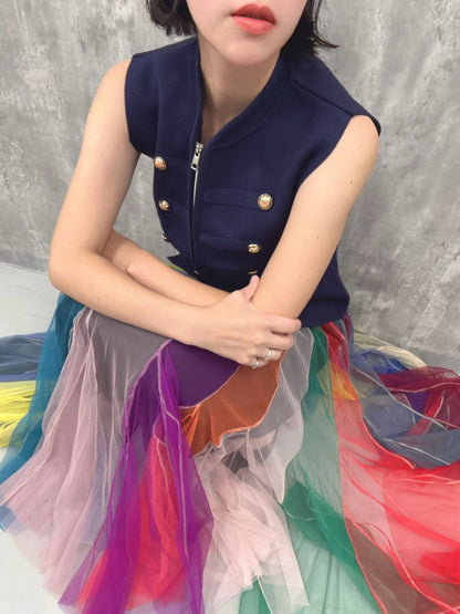 multi color tulle skirt