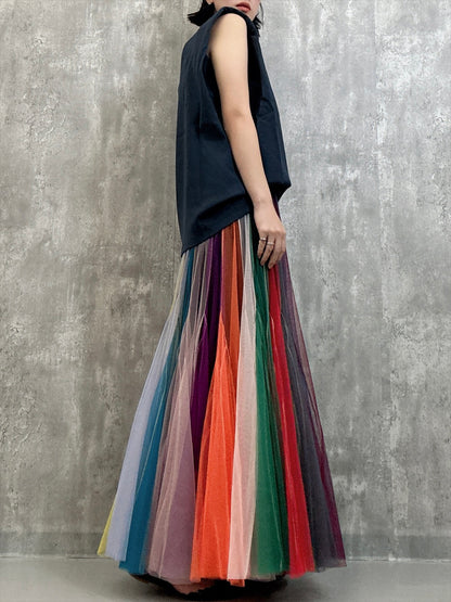 multi color tulle skirt