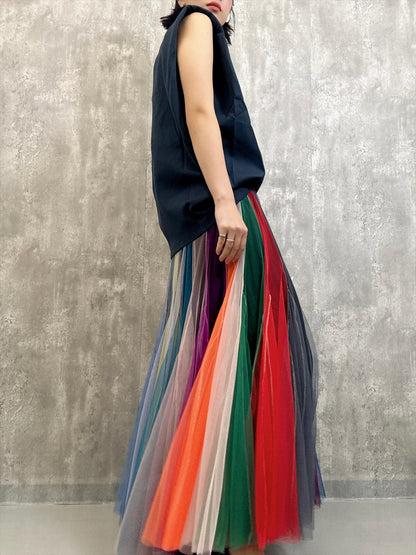 multi color tulle skirt